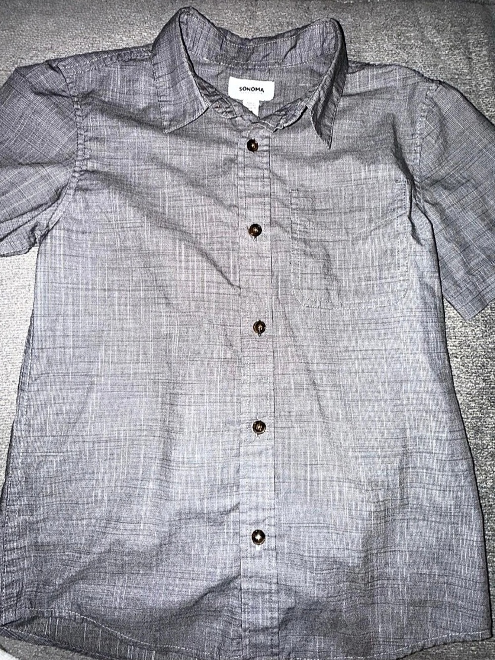 Sonoma Button-Down Shirt in Gray Size Youth kids Medium